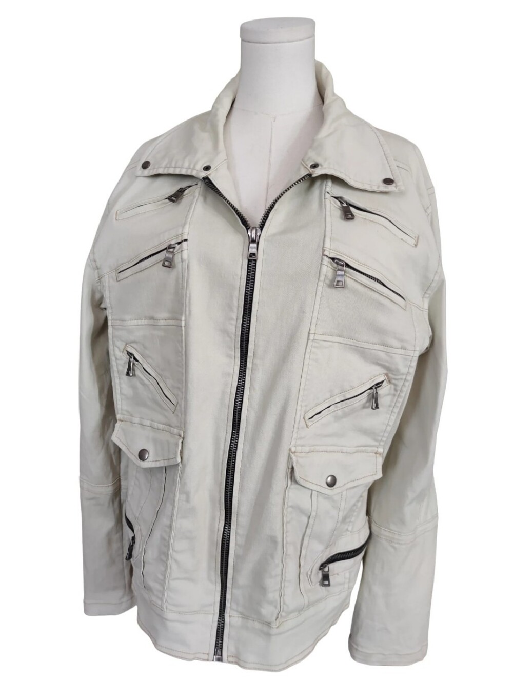 Showblanc Zip-Front Jacket with Multiple Zipper Pockets